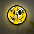Glowing Skull Flag Light - Trippy Smiley Horror Decor, LED Wall Art for Fans of Dark Humor and Psychedelic Style
