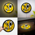 Glowing Skull Flag Light - Trippy Smiley Horror Decor, LED Wall Art for Fans of Dark Humor and Psychedelic Style
