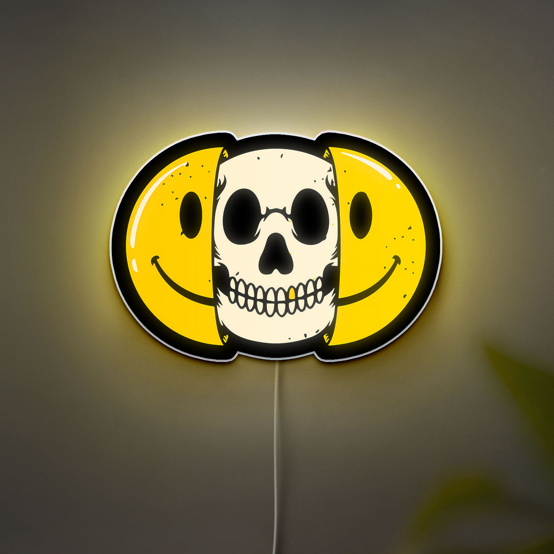 Skull Emoji Glow Light - Cool LED Night Lamp, Edgy Teen Room Decor, Funny Gift for Gamers