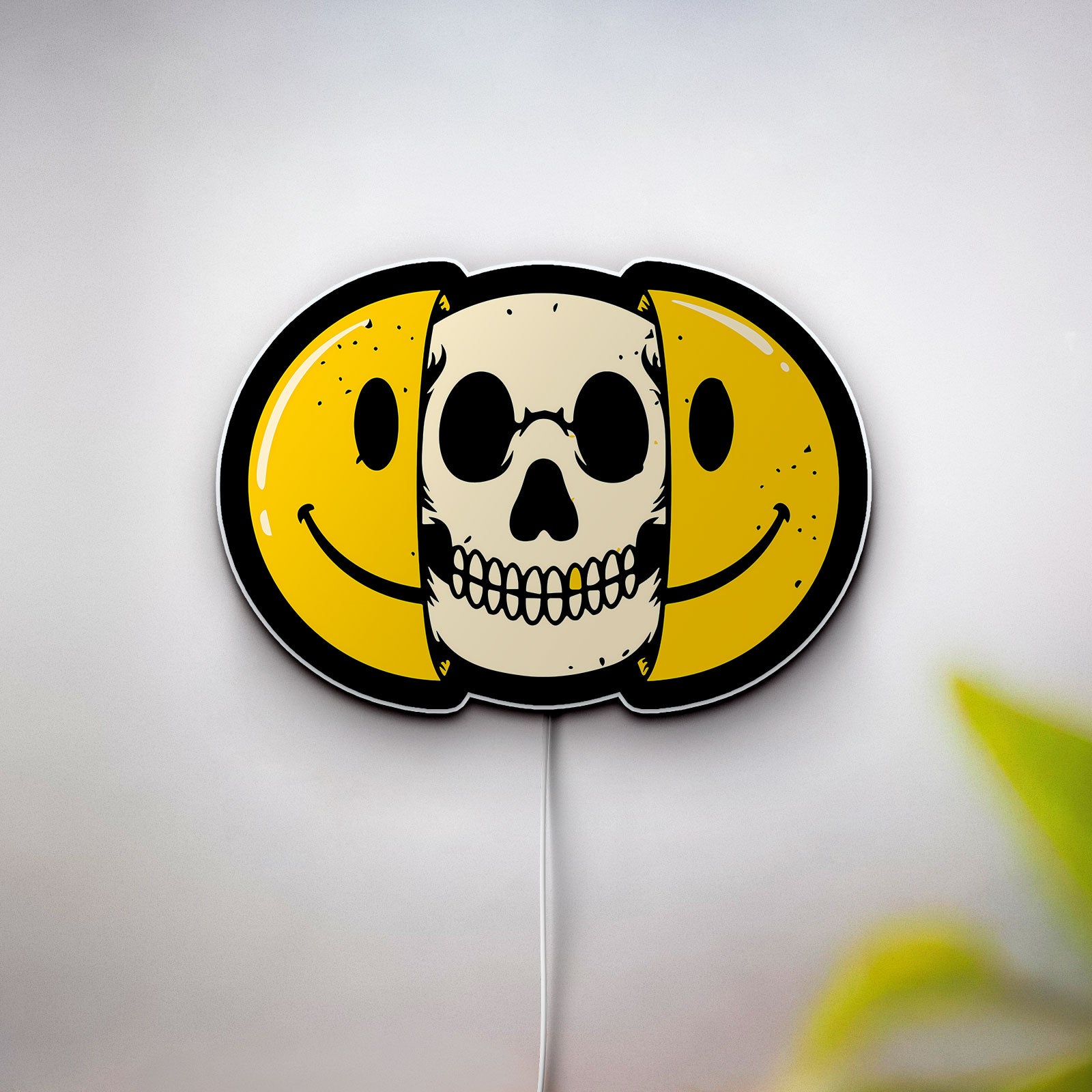 Skull Emoji Glow Light - Cool LED Night Lamp, Edgy Teen Room Decor, Funny Gift for Gamers