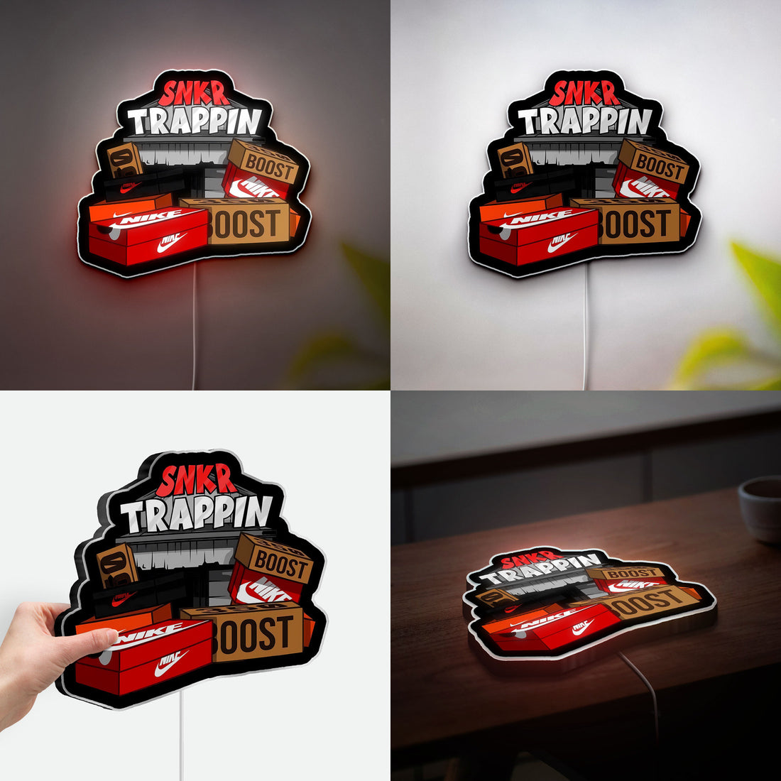 Sneaker Glow Light - LED Sports Decor, Hypebeast Wall Art, Adidas Nike Yeezy Inspired Night Light for Sneakerhead Gifts 