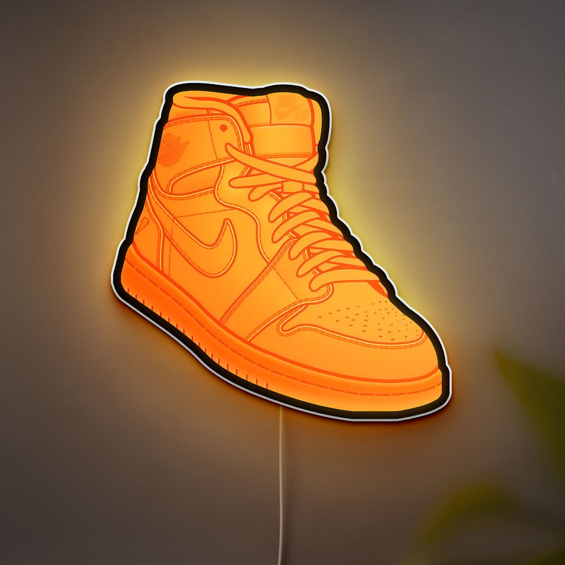 Air Jordan 1 Gatorade Glow Light - Sneaker Art LED Night Light, Basketball Fan Gift, Retro Orange Peel Wall Decor 