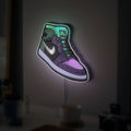 Air Jordan 1 Glow Light - Sneaker LED Night Light, Basketball Fan Gift, Purple Teal Wall Decor