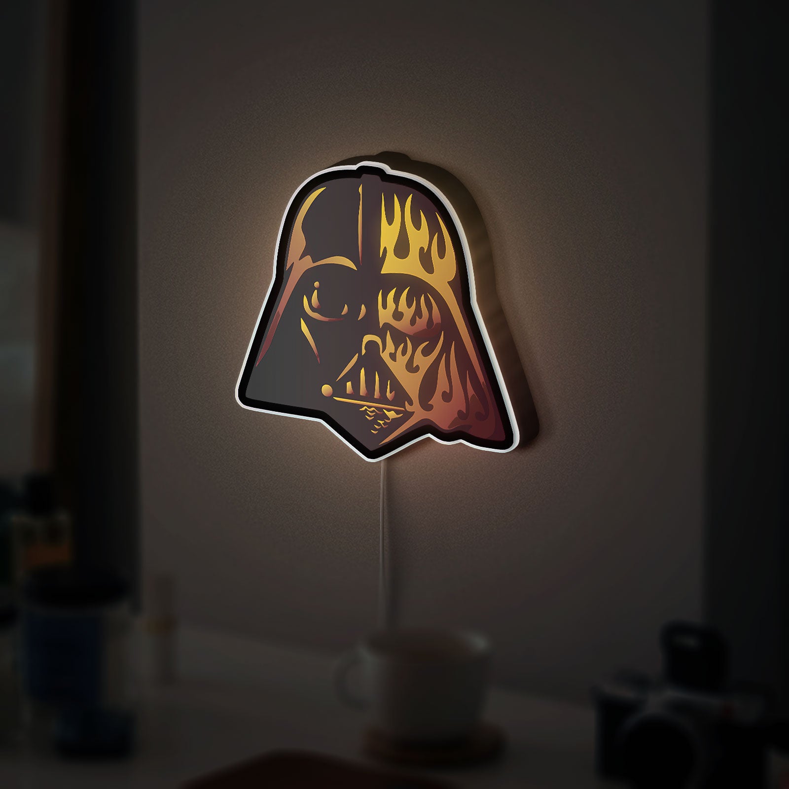 Darth Vader Glow Light - Star Wars Wall Decor, Dark Side LED Sign, Unique Gift for Fans
