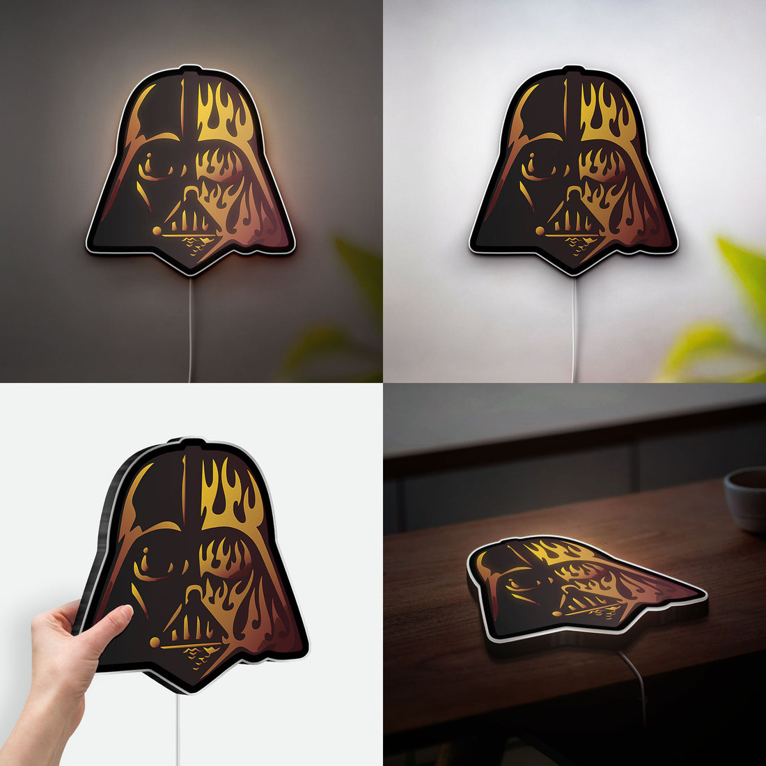 Darth Vader Glow Light - Star Wars Wall Decor, Dark Side LED Sign, Unique Gift for Fans
