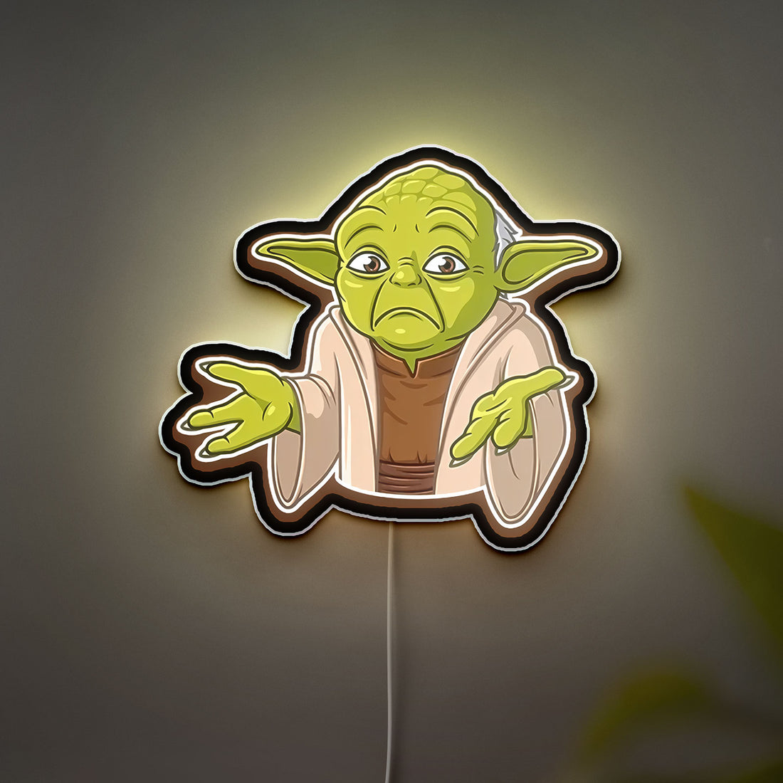 Yoda Glow Light - Star Wars Night Lamp, Jedi Master LED Sign, Sci-Fi Decor with Soft Green Glow
