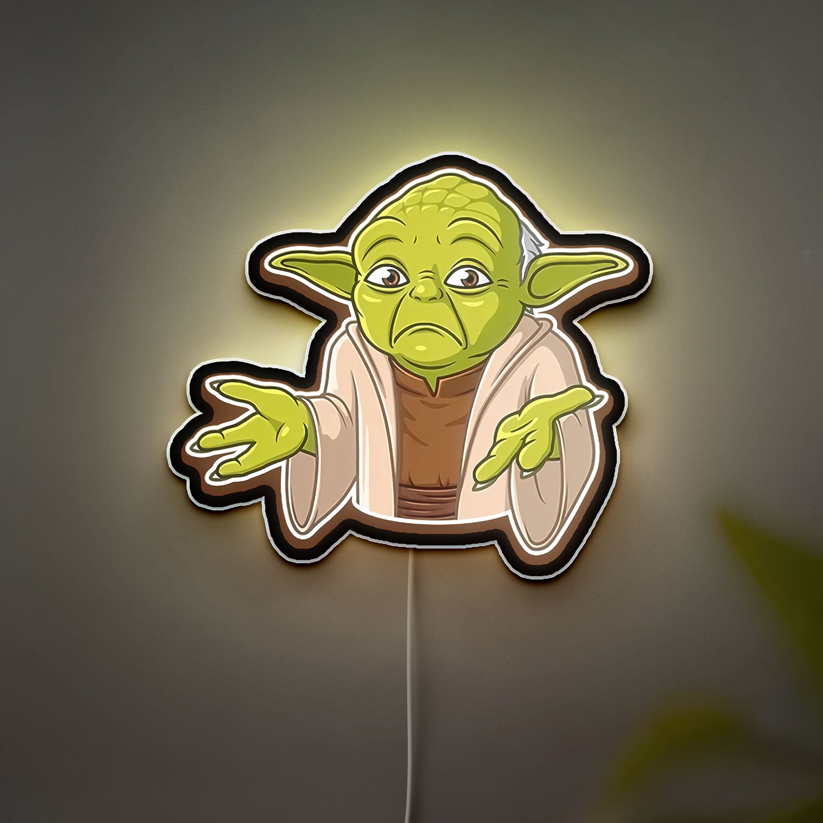 Yoda Glow Light - Star Wars Night Lamp, Jedi Master LED Sign, Sci-Fi Decor with Soft Green Glow
