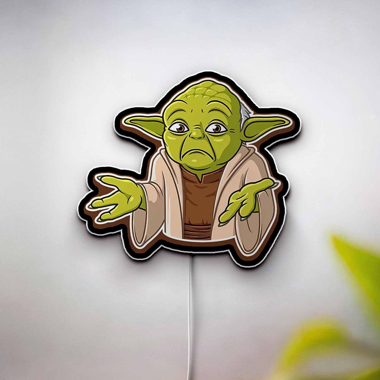 Yoda Glow Light - Star Wars Night Lamp, Jedi Master LED Sign, Sci-Fi Decor with Soft Green Glow
