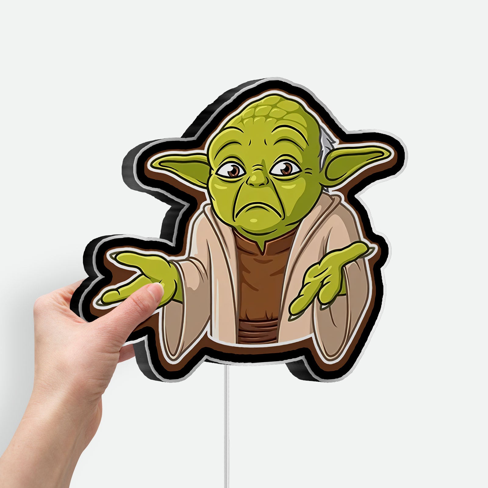 Yoda Glow Light - Star Wars Night Lamp, Jedi Master LED Sign, Sci-Fi Decor with Soft Green Glow
