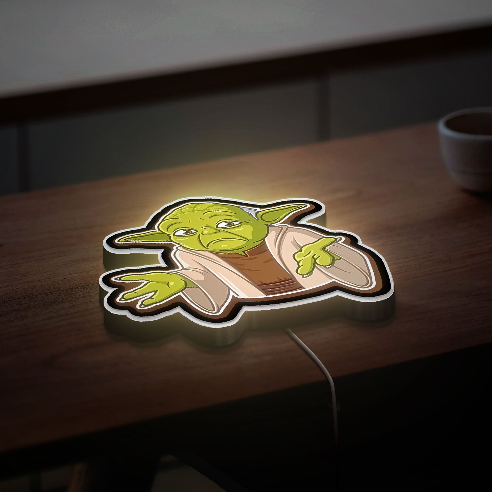 Yoda Glow Light - Star Wars Night Lamp, Jedi Master LED Sign, Sci-Fi Decor with Soft Green Glow
