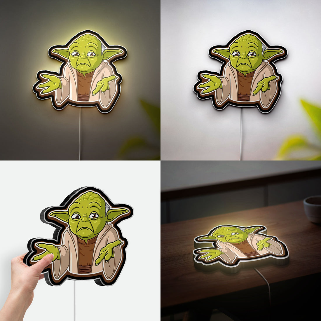 Yoda Glow Light - Star Wars Night Lamp, Jedi Master LED Sign, Sci-Fi Decor with Soft Green Glow
