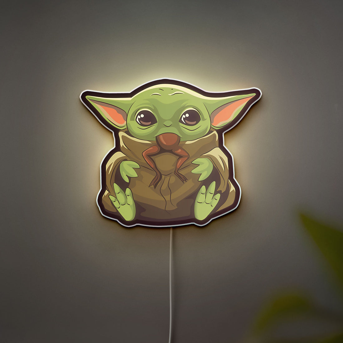 Baby Yoda Night Light - The Mandalorian Glow Lamp, Grogu LED Wall Decor, Star Wars Gift with Soft Glow
