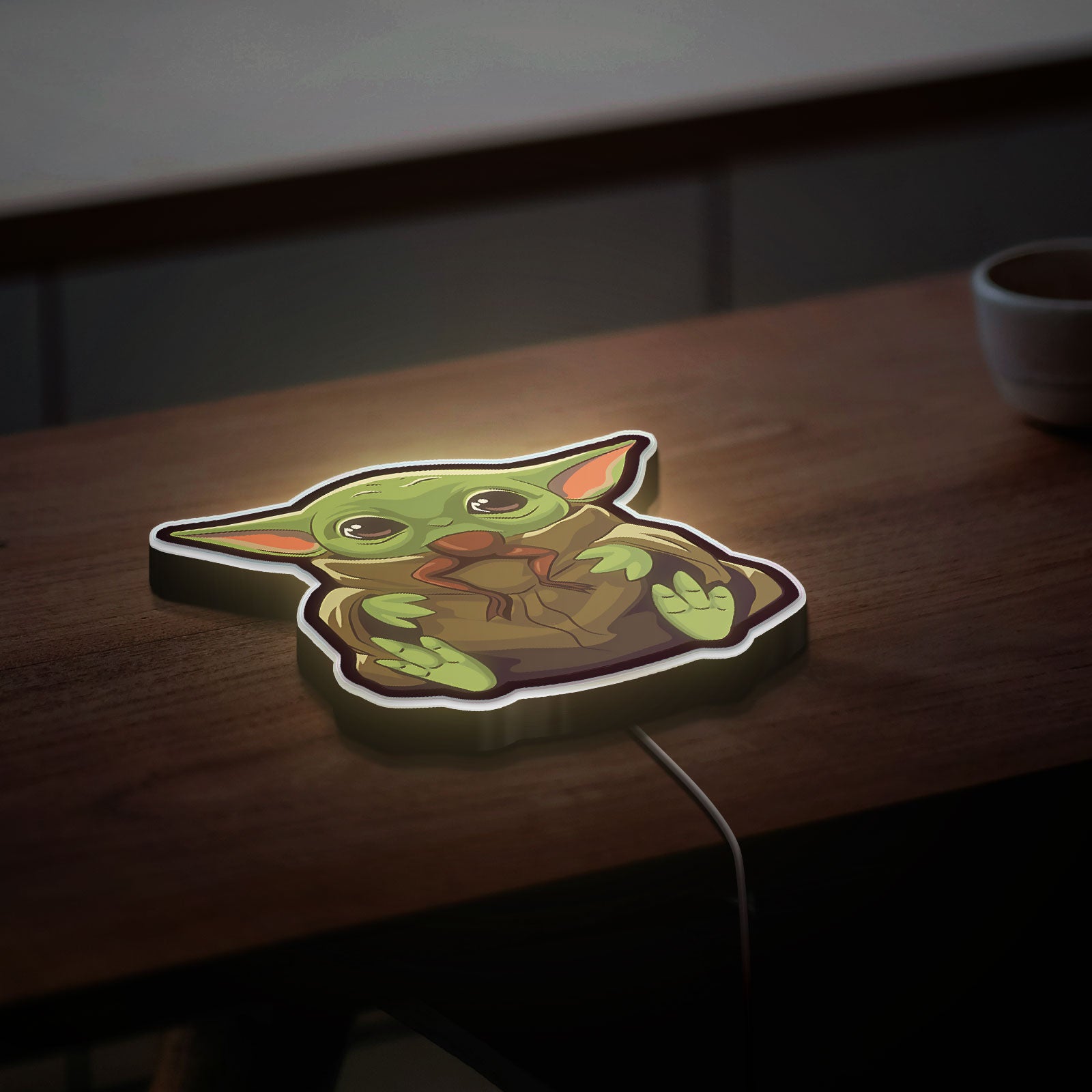 Baby Yoda Night Light - The Mandalorian Glow Lamp, Grogu LED Wall Decor, Star Wars Gift with Soft Glow
