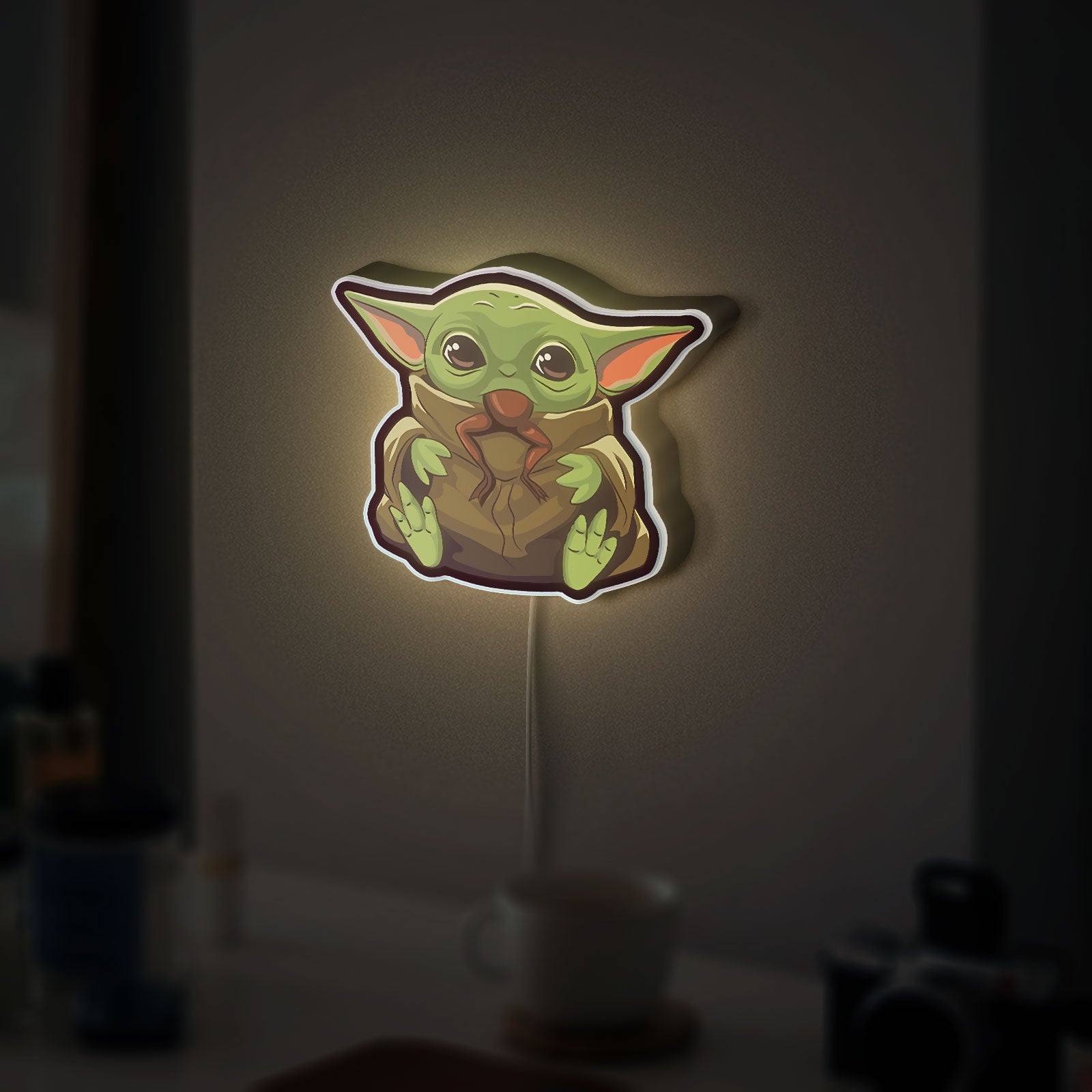 Baby Yoda Night Light - The Mandalorian Glow Lamp, Grogu LED Wall Decor, Star Wars Gift with Soft Glow
