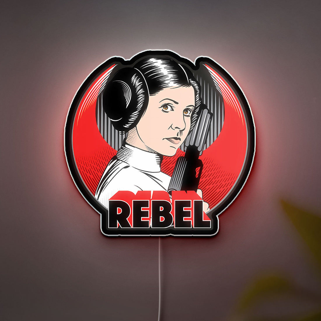 Star Wars Glow Light - Princess Leia Rebel LED Night Lamp, Vintage Sci-Fi Wall Decor, Perfect Gift for Star Wars Fans 