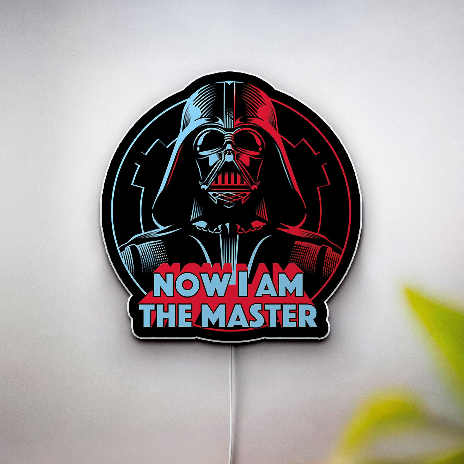 Darth Vader Glow Light - Star Wars Wall Decor, NOW I AM THE MASTER LED Sign, Galactic Empire Night Lamp for Fans 