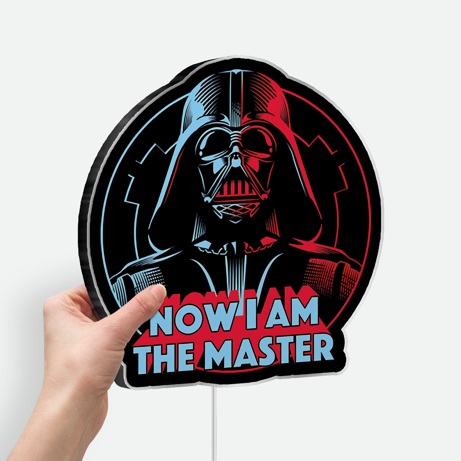 Darth Vader Glow Light - Star Wars Wall Decor, NOW I AM THE MASTER LED Sign, Galactic Empire Night Lamp for Fans 