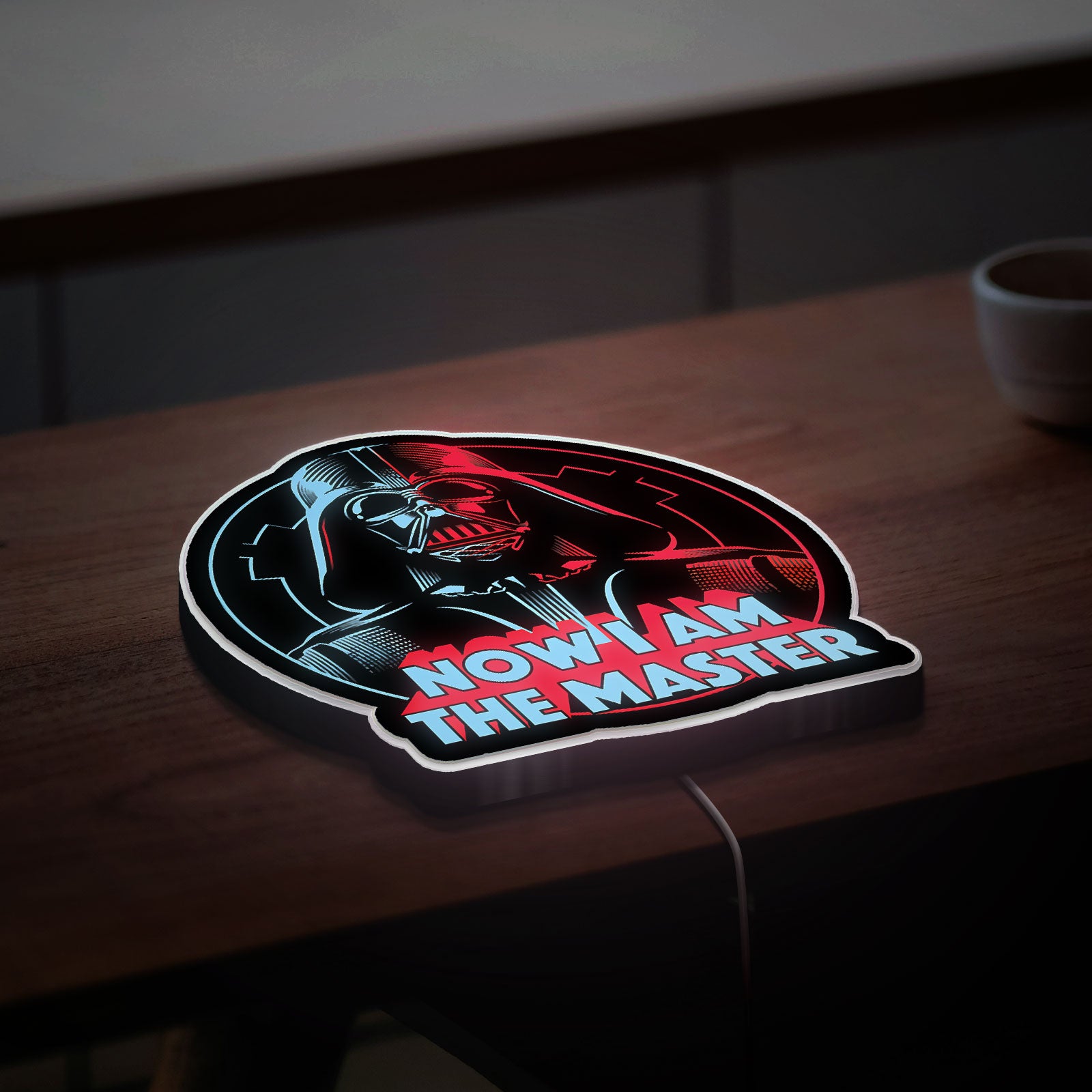 Darth Vader Glow Light - Star Wars Wall Decor, NOW I AM THE MASTER LED Sign, Galactic Empire Night Lamp for Fans 