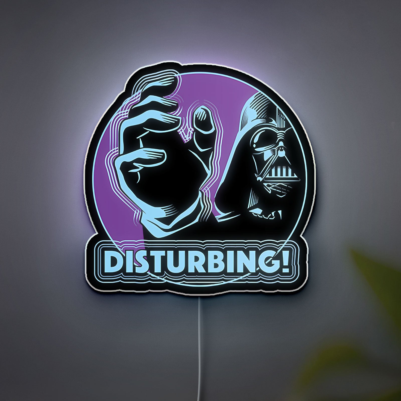 Star Wars Glow Light - Darth Vader LED Night Lamp, Mandalorian Wall Decor with Iconic Quotes, Gift for Fans 