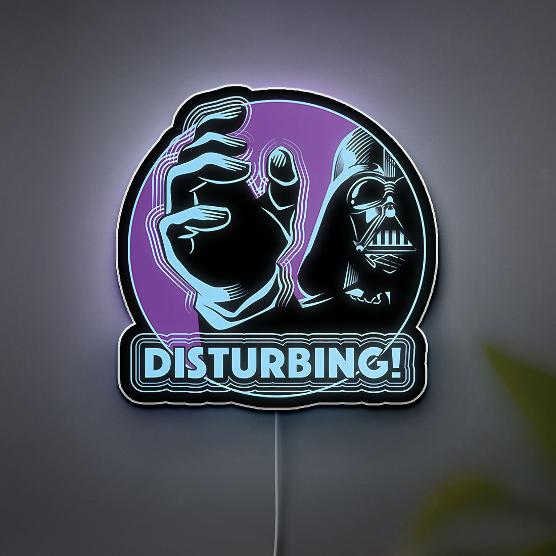 Star Wars Glow Light - Darth Vader LED Night Lamp, Mandalorian Wall Decor with Iconic Quotes, Gift for Fans 