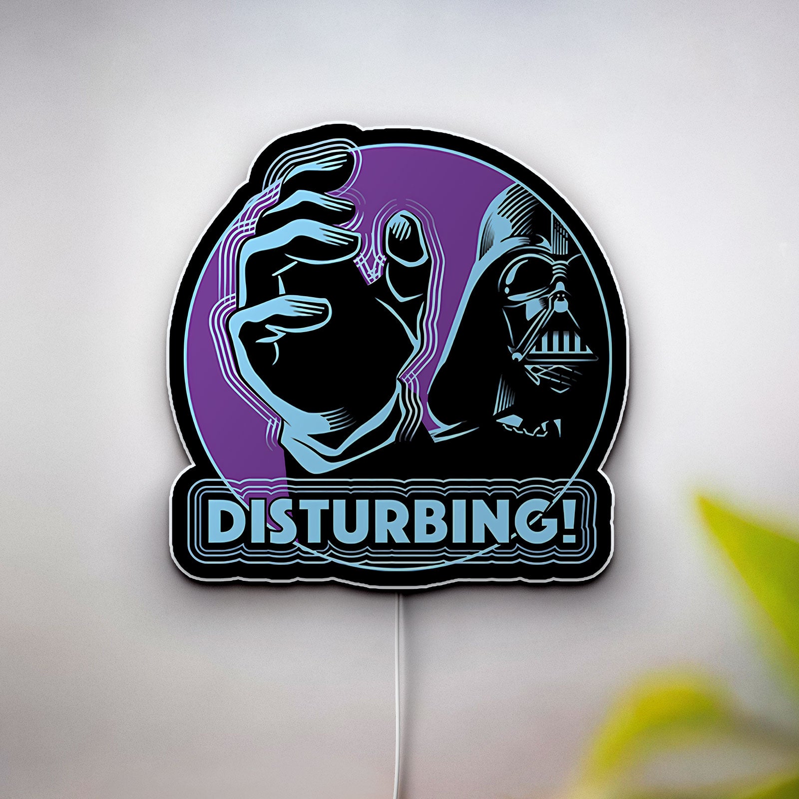 Star Wars Glow Light - Darth Vader LED Night Lamp, Mandalorian Wall Decor with Iconic Quotes, Gift for Fans 