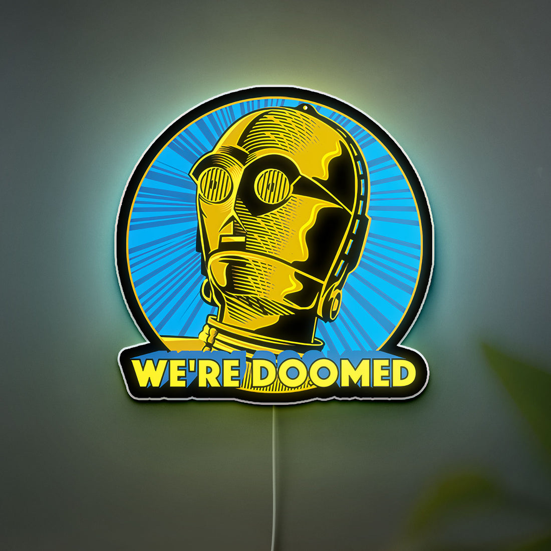 Star Wars Glow Wall Art - LED Light Sign with Classic Characters, Sci-Fi Room Decor, Perfect Gift for Fans with Iconic Movie Quotes 