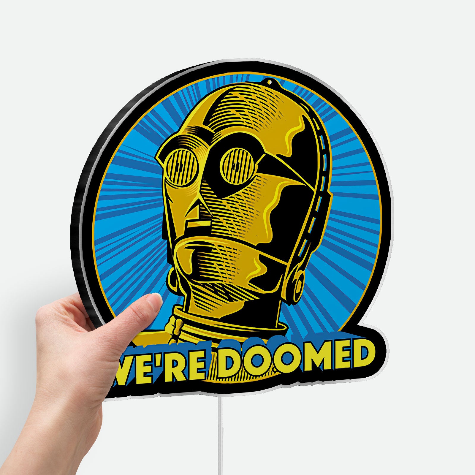 Star Wars Glow Wall Art - LED Light Sign with Classic Characters, Sci-Fi Room Decor, Perfect Gift for Fans with Iconic Movie Quotes 