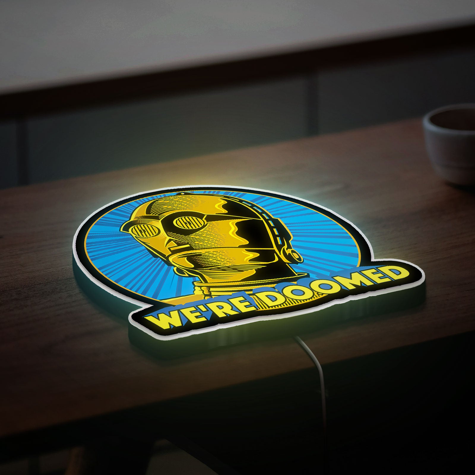 Star Wars Glow Wall Art - LED Light Sign with Classic Characters, Sci-Fi Room Decor, Perfect Gift for Fans with Iconic Movie Quotes 