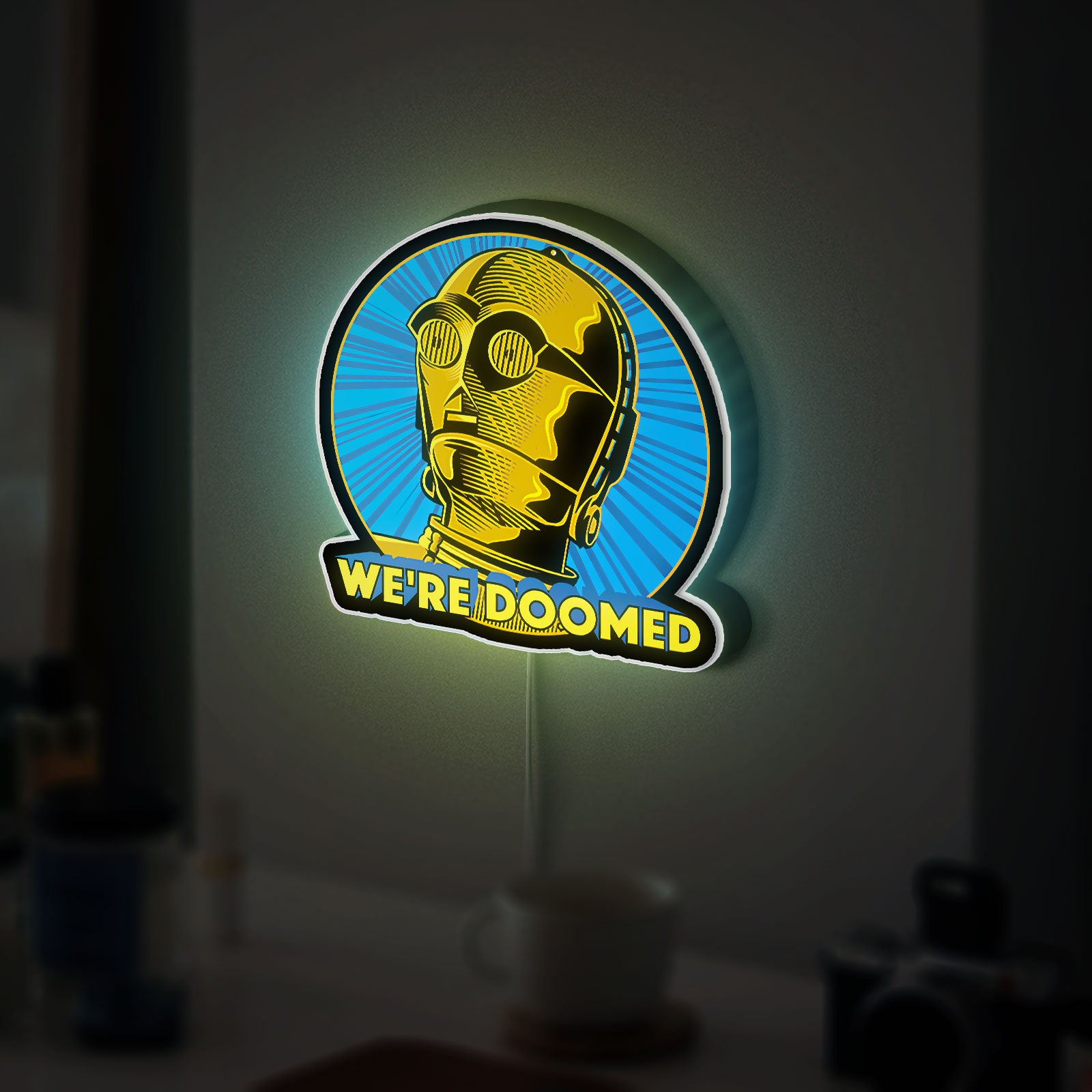 Star Wars Glow Wall Art - LED Light Sign with Classic Characters, Sci-Fi Room Decor, Perfect Gift for Fans with Iconic Movie Quotes 