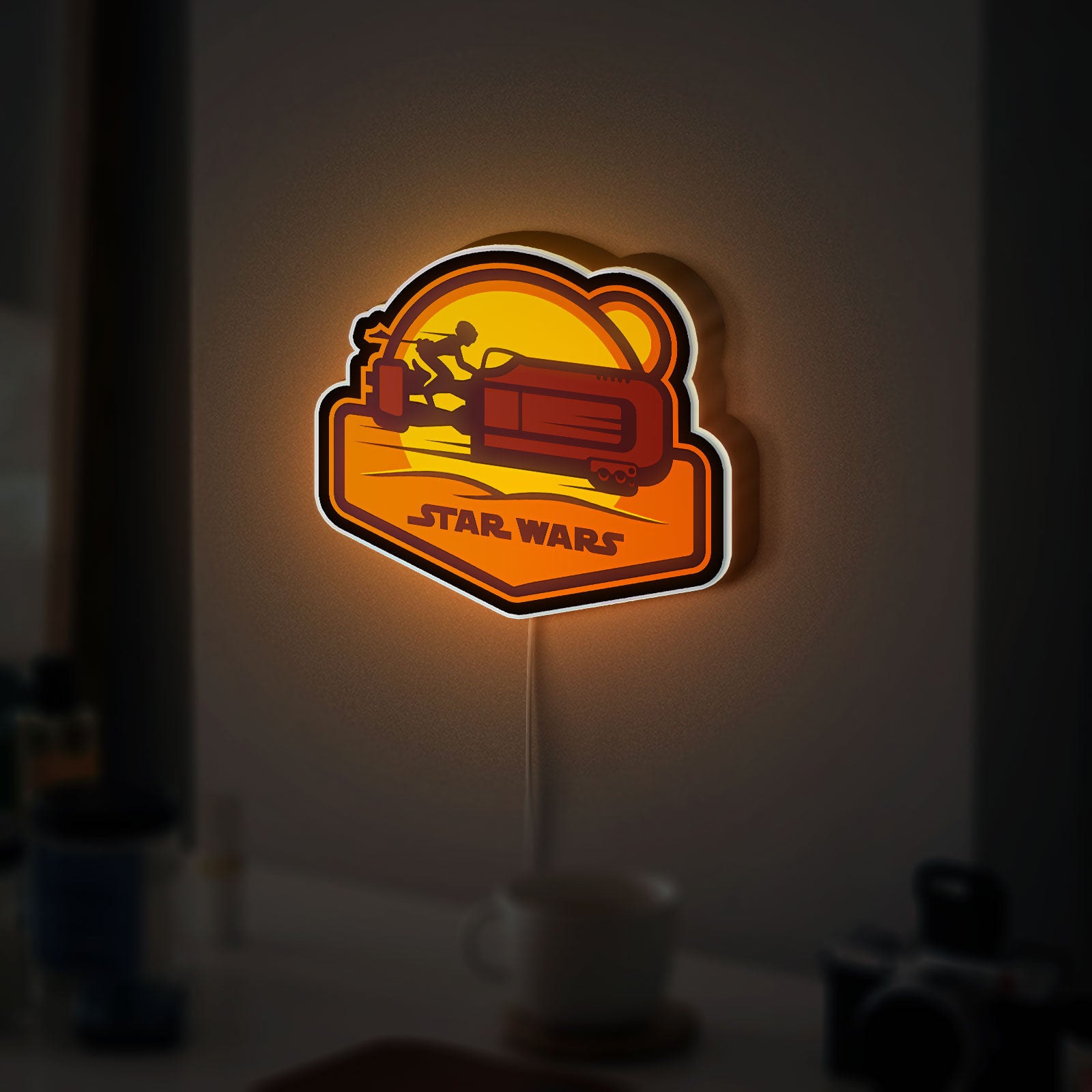 Star Wars Glow Light - Rebel Forces LED Wall Decor, Sci-Fi Night Lamp with Iconic Insignia, Perfect Gift for Fans 