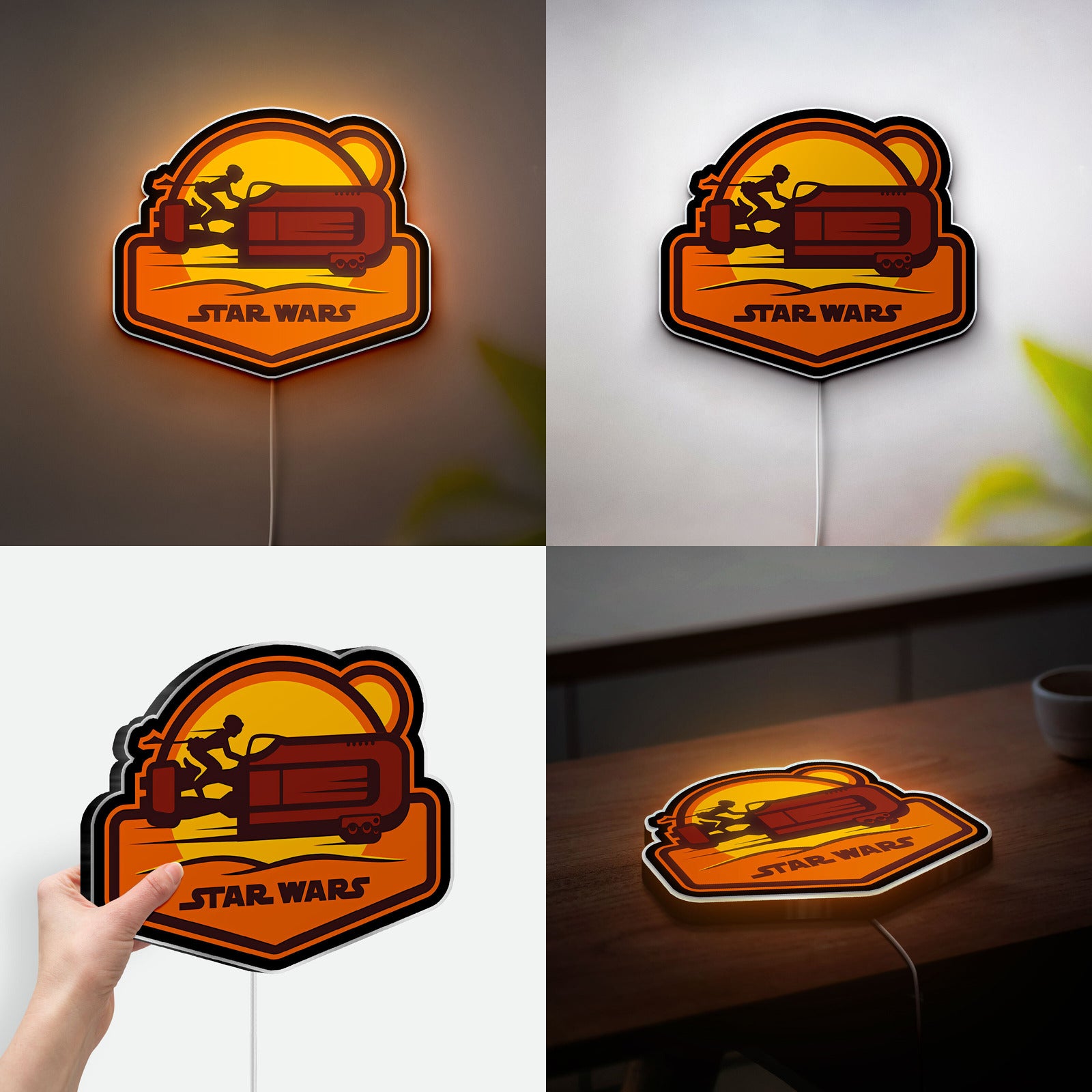 Star Wars Glow Light - Rebel Forces LED Wall Decor, Sci-Fi Night Lamp with Iconic Insignia, Perfect Gift for Fans 