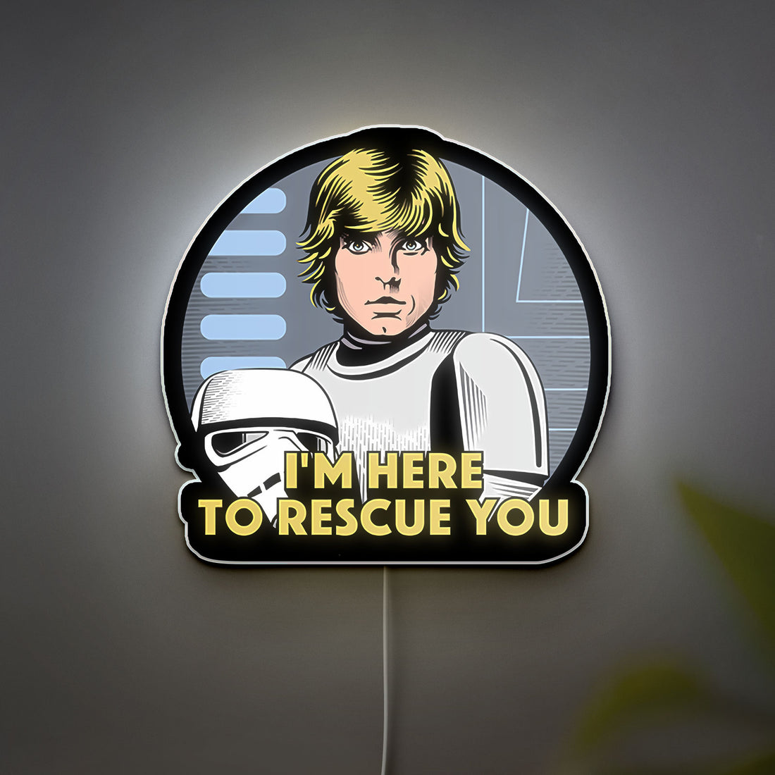 Star Wars Glow Light - Jedi LED Night Lamp, Poe Dameron Inspired Wall Decor, Sci-Fi Movie Fan Gift