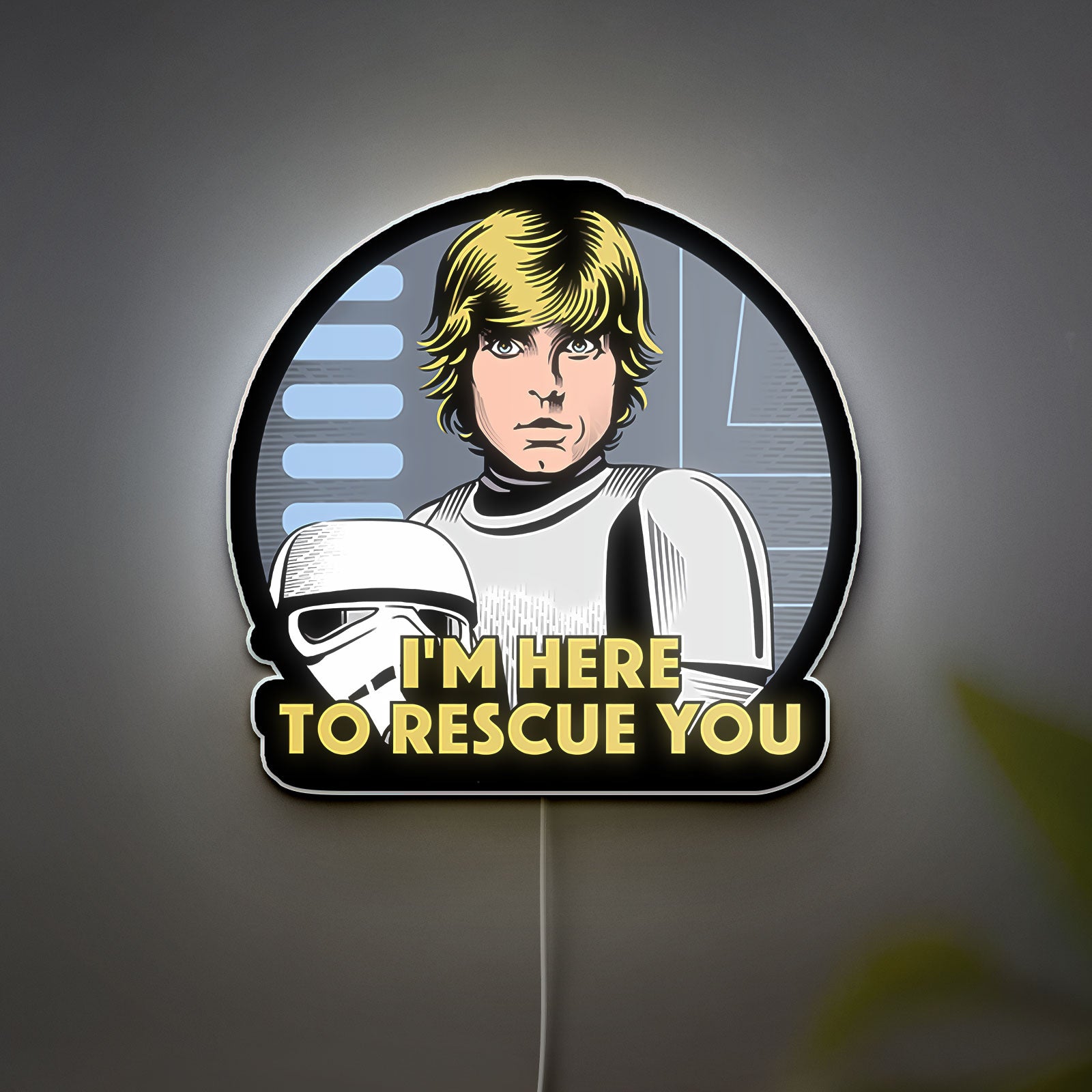 Star Wars Glow Light - Jedi LED Night Lamp, Poe Dameron Inspired Wall Decor, Sci-Fi Movie Fan Gift