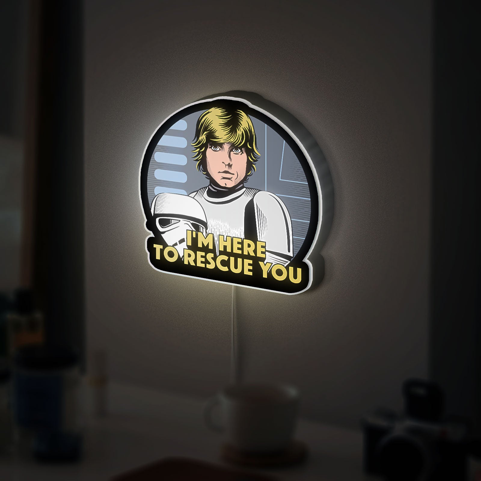 Star Wars Glow Light - Jedi LED Night Lamp, Poe Dameron Inspired Wall Decor, Sci-Fi Movie Fan Gift