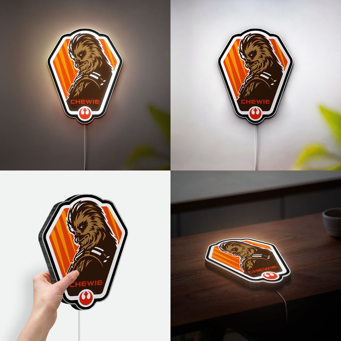 Star Wars Glow Light - The Force Awakens LED Decor, First Order & Resistance Night Lamp, Sci-Fi Fan Gift
