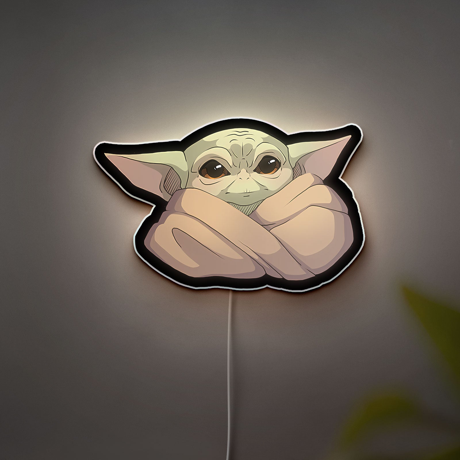 Star Wars Glow Light - Mandalorian Themed Night Lamp, Grogu LED Wall Decor, Sci-Fi Gift for Fans with Soft Glow Effect 