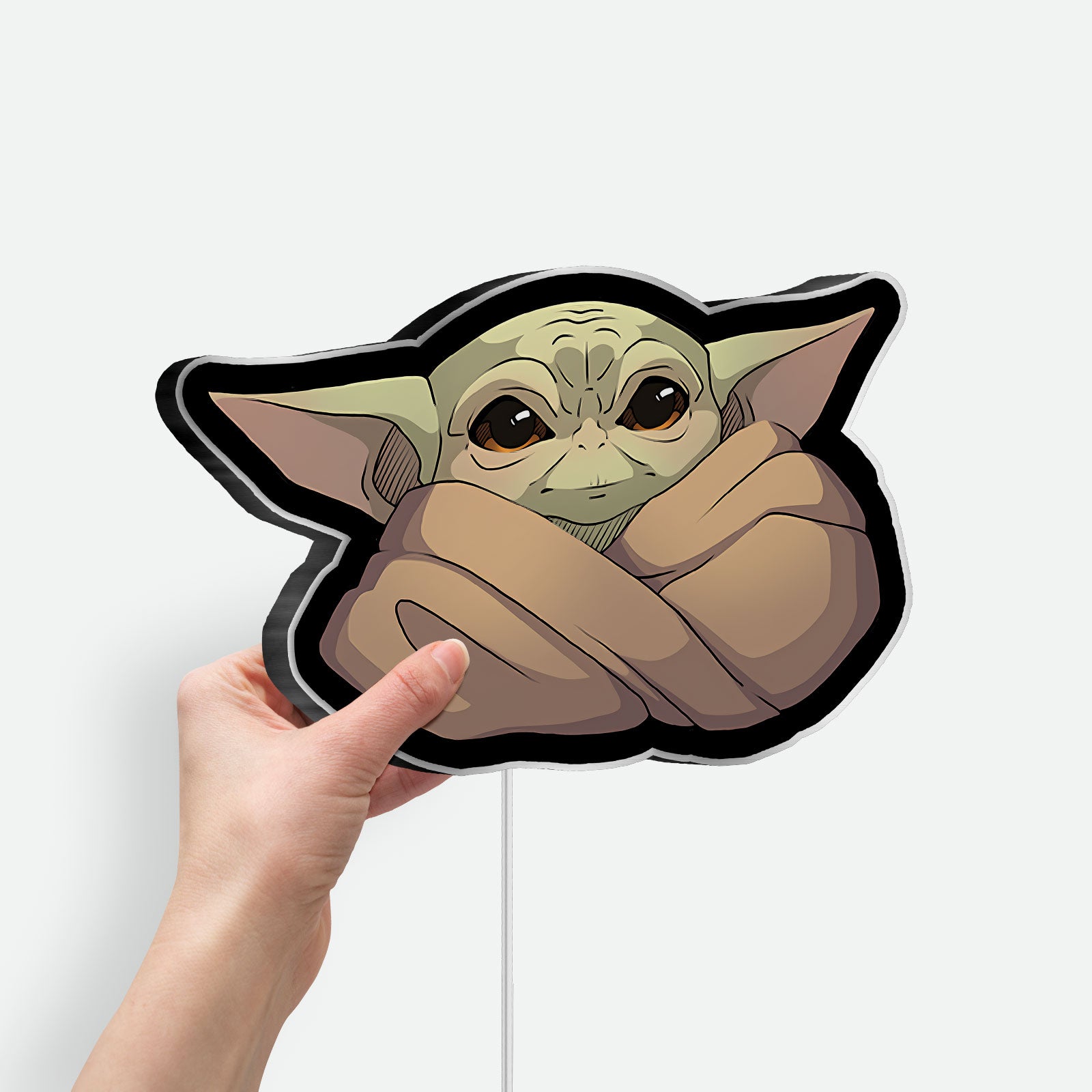 Star Wars Glow Light - Mandalorian Themed Night Lamp, Grogu LED Wall Decor, Sci-Fi Gift for Fans with Soft Glow Effect 