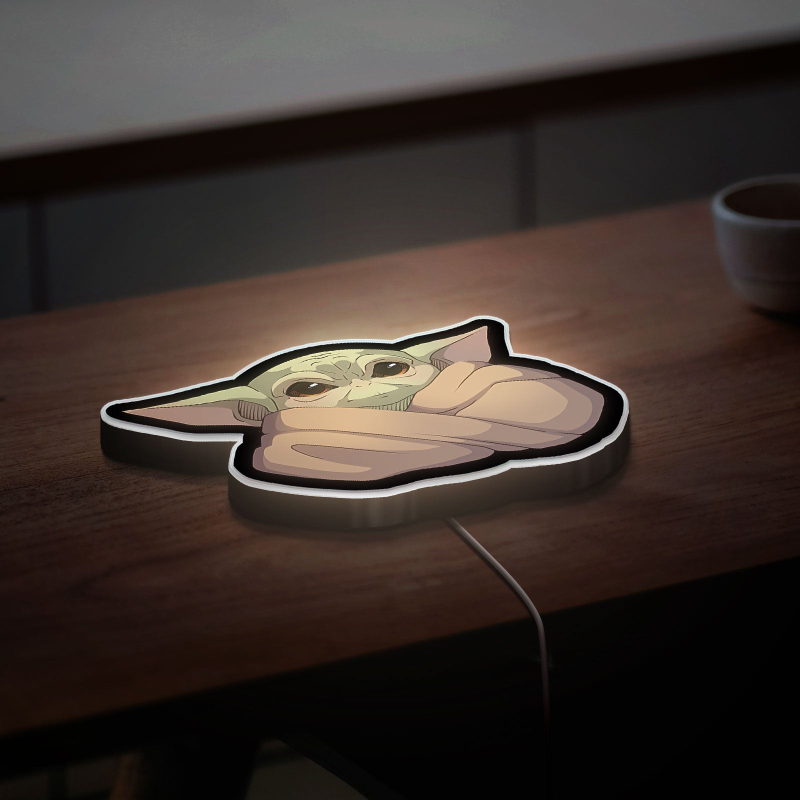 Star Wars Glow Light - Mandalorian Themed Night Lamp, Grogu LED Wall Decor, Sci-Fi Gift for Fans with Soft Glow Effect 