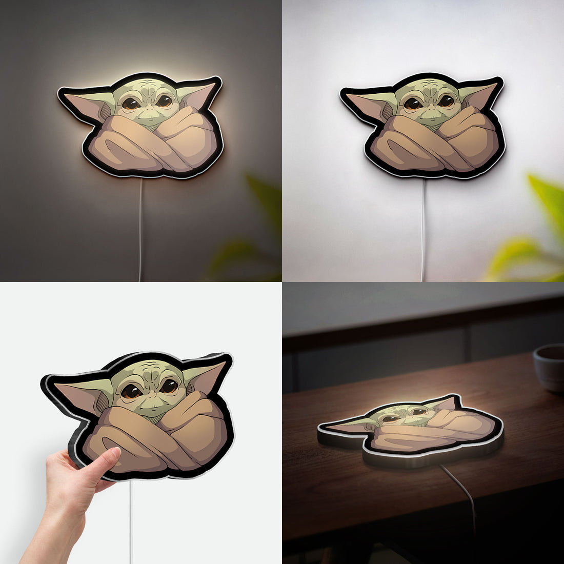 Star Wars Glow Light - Mandalorian Themed Night Lamp, Grogu LED Wall Decor, Sci-Fi Gift for Fans with Soft Glow Effect 