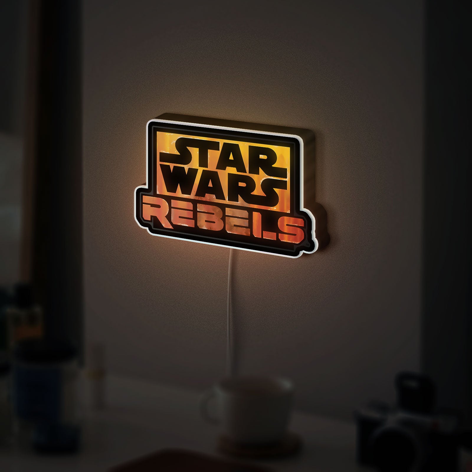 Star Wars Rebels Glow Light - LED Wall Decor, Sci-Fi Fan Gift with Iconic Sign
