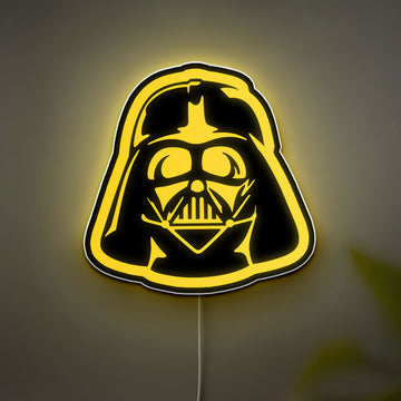 Darth Vader Glow Light - Star Wars LED Wall Decor, Dark Side Themed Night Lamp, Sci-Fi Movie Fan Gift
