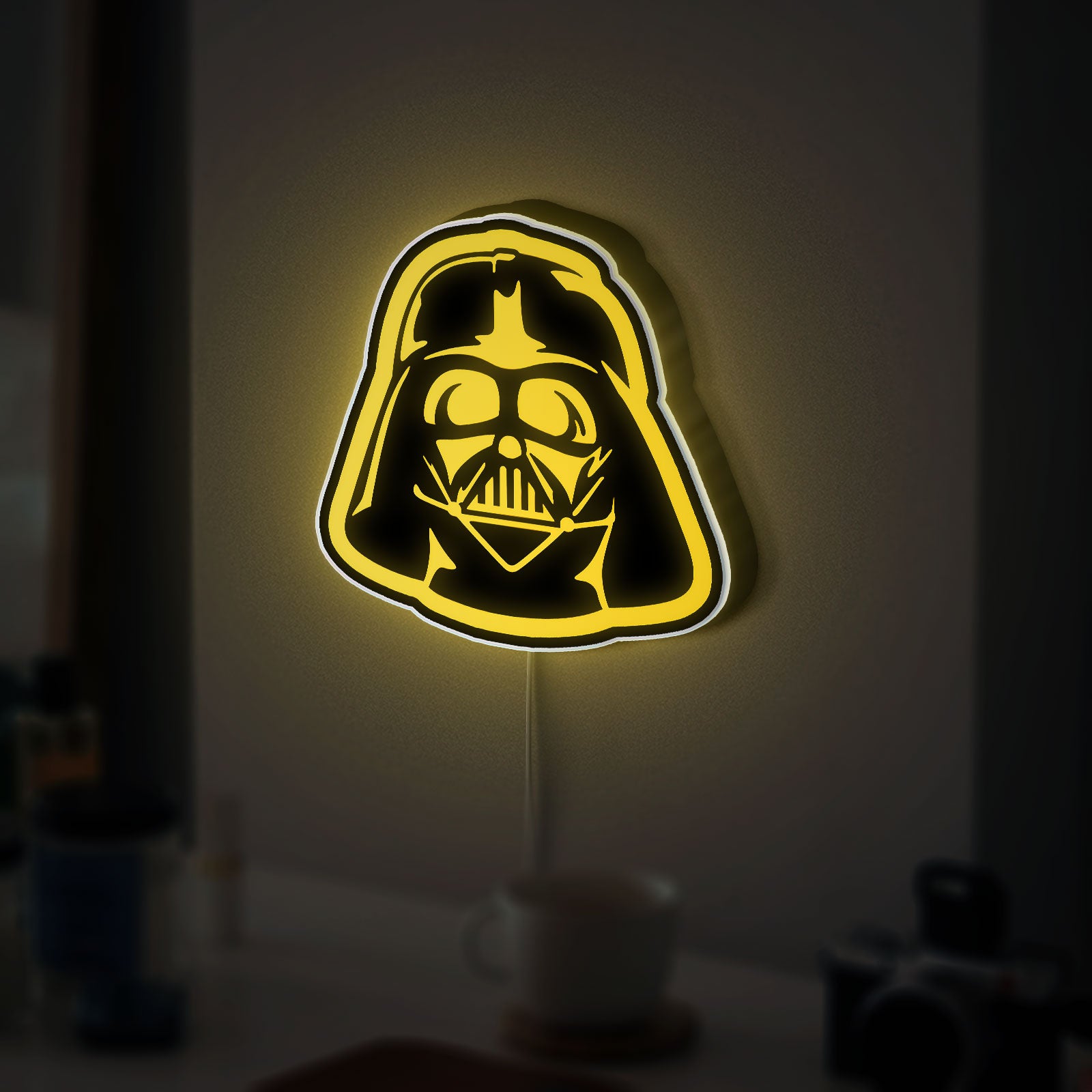 Darth Vader Glow Light - Star Wars LED Wall Decor, Dark Side Themed Night Lamp, Sci-Fi Movie Fan Gift
