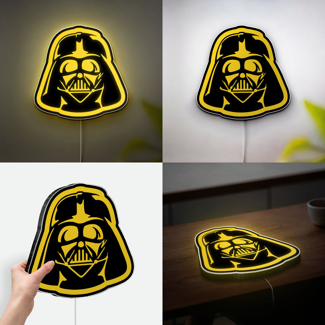 Darth Vader Glow Light - Star Wars LED Wall Decor, Dark Side Themed Night Lamp, Sci-Fi Movie Fan Gift

