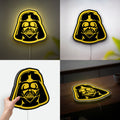 Darth Vader Glow Light - Star Wars LED Wall Decor, Dark Side Themed Night Lamp, Sci-Fi Movie Fan Gift
