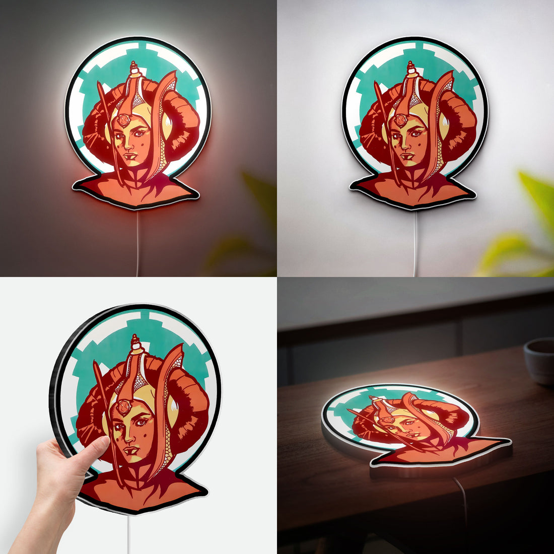 Star Wars Glow Light - Anakin & Padme LED Night Lamp, Galactic Love Story Decor, Movie Fan Gift
