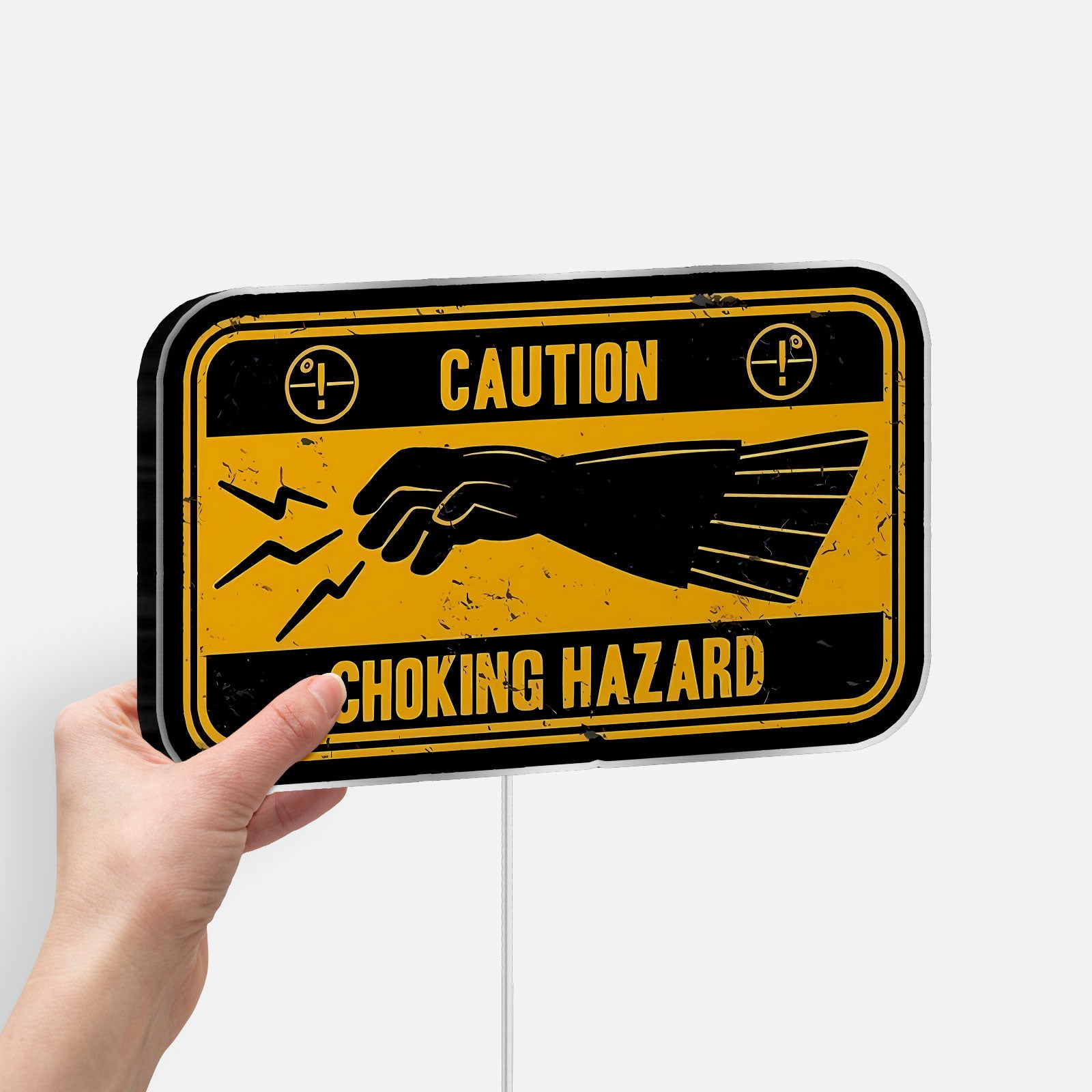 Choking Hazard Glow Sign - Humorous Warning LED Light, Sarcastic Home Decor, Funny Safety-Themed Night Lamp 