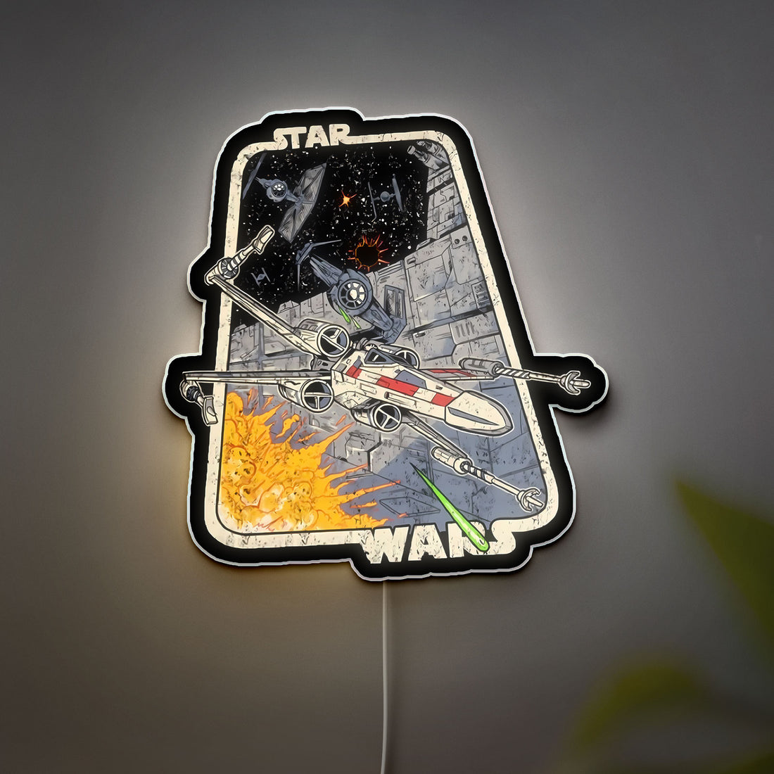 Star Wars Glow Wall Art - Darth Maul Inspired LED Light Sign, Sci-Fi Room Decor, Star Wars Fan Gift
