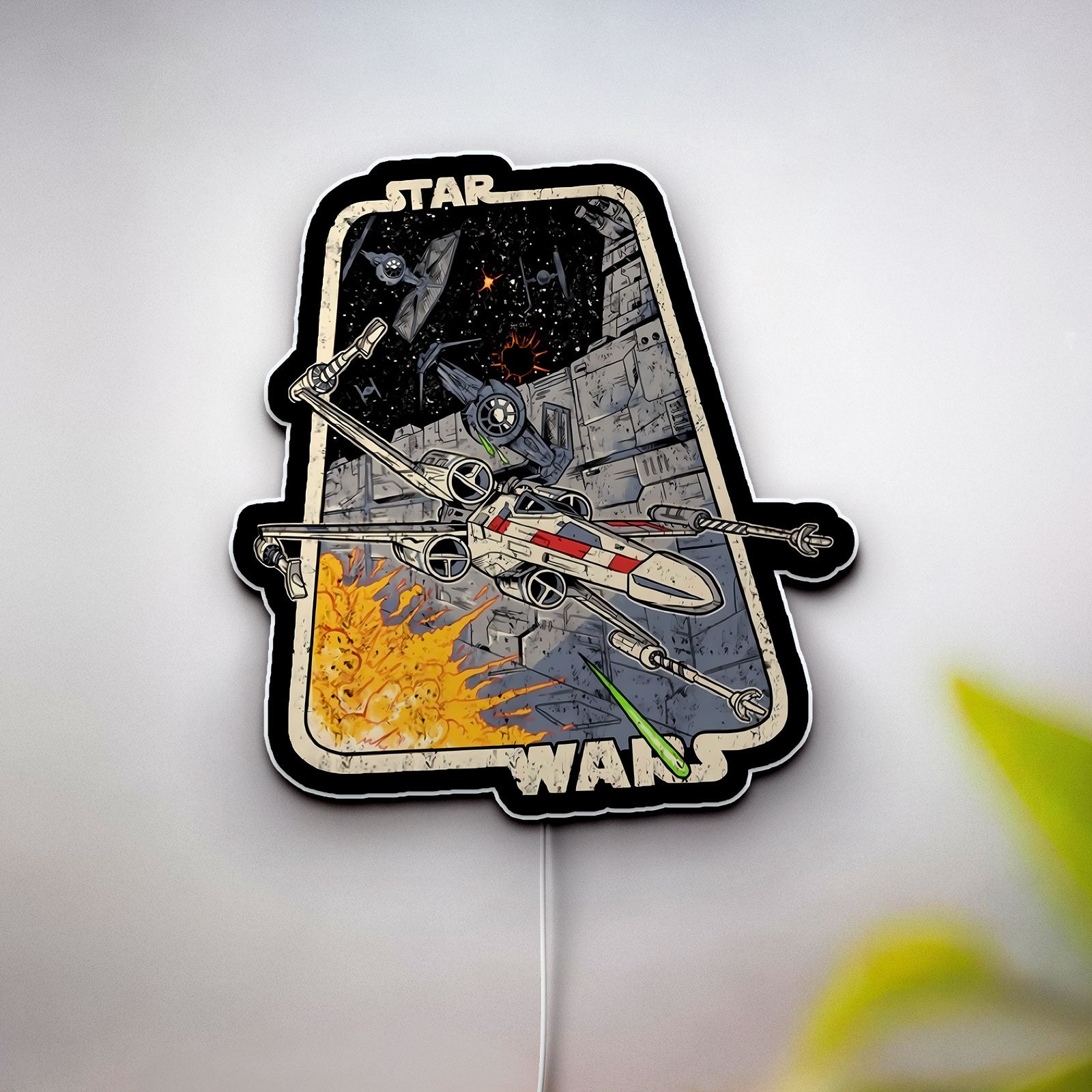 Star Wars Glow Wall Art - Darth Maul Inspired LED Light Sign, Sci-Fi Room Decor, Star Wars Fan Gift
