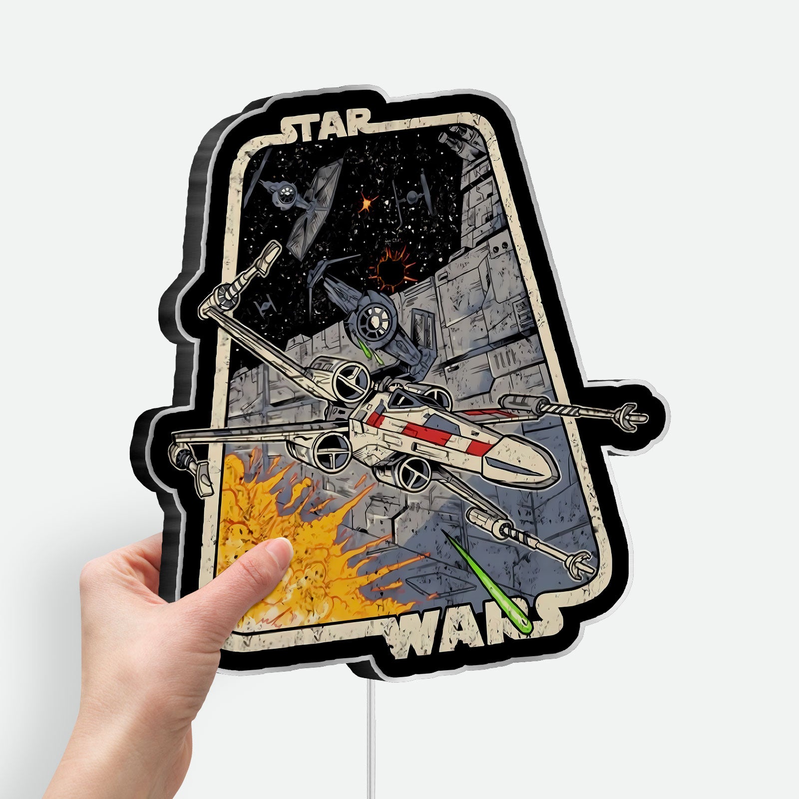 Star Wars Glow Wall Art - Darth Maul Inspired LED Light Sign, Sci-Fi Room Decor, Star Wars Fan Gift
