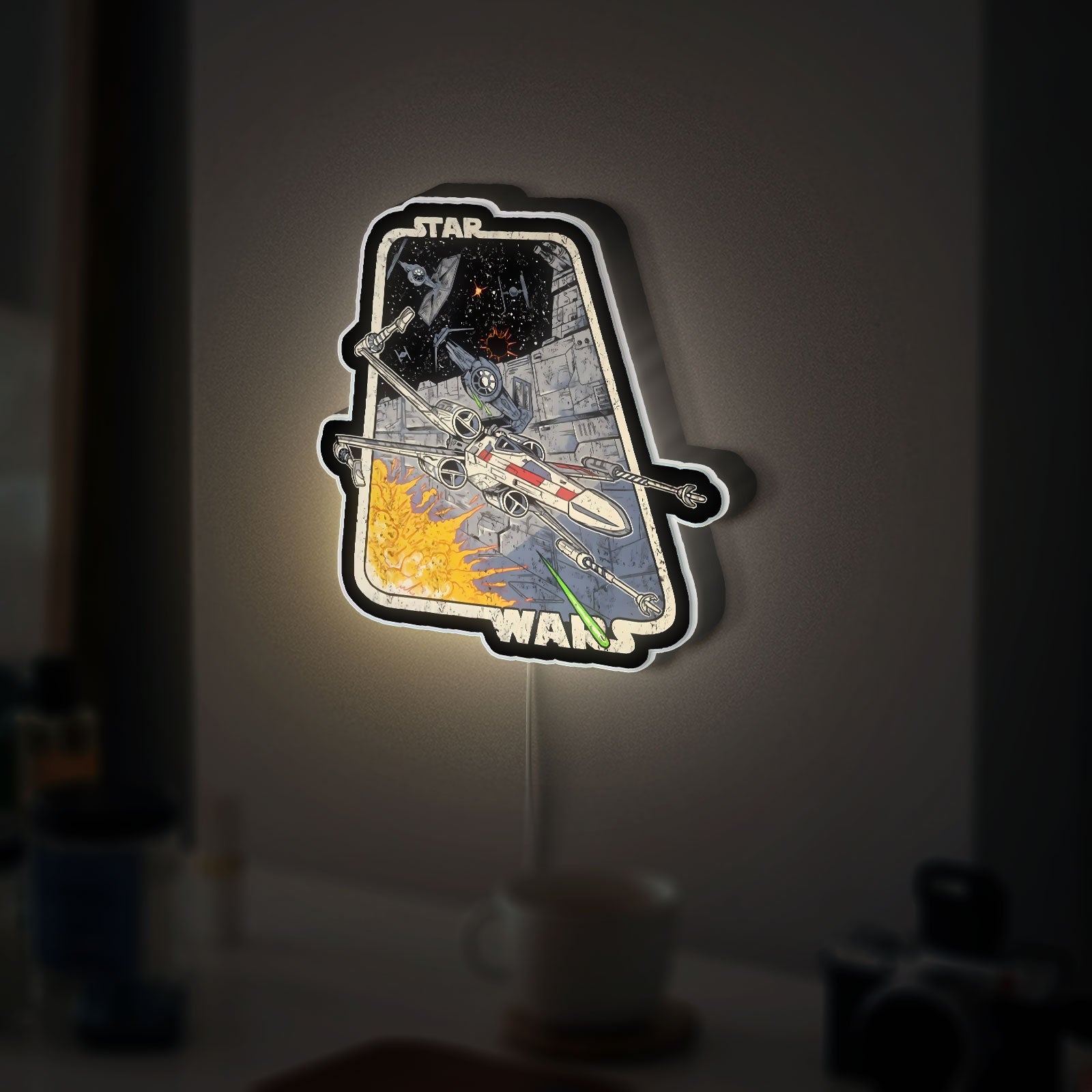 Star Wars Glow Wall Art - Darth Maul Inspired LED Light Sign, Sci-Fi Room Decor, Star Wars Fan Gift

